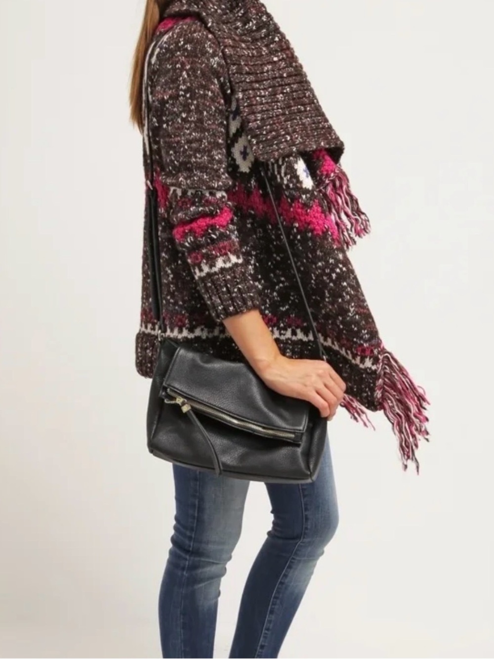 Superdry Fair Isle Fringe Open Front Cardigan XS NWOT